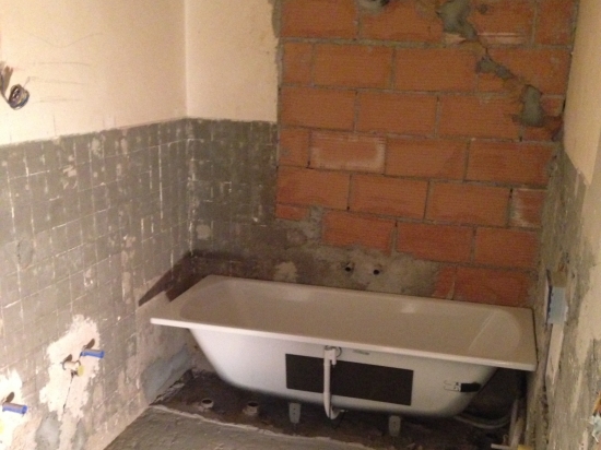 Salle de bain pendant rénovation