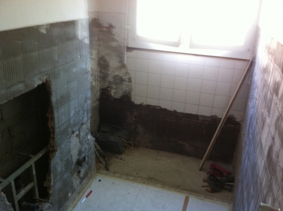 Salle de bain pendant rénovation